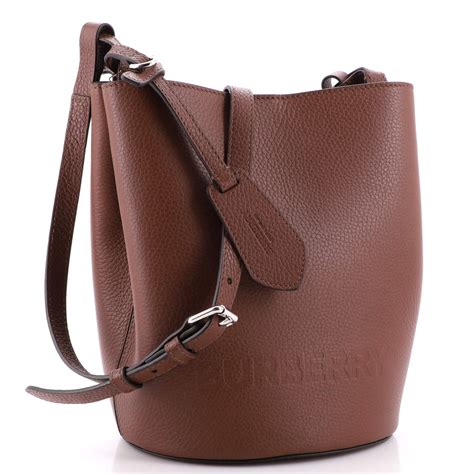 Burberry Lorne Small Leather Bucket Bag 